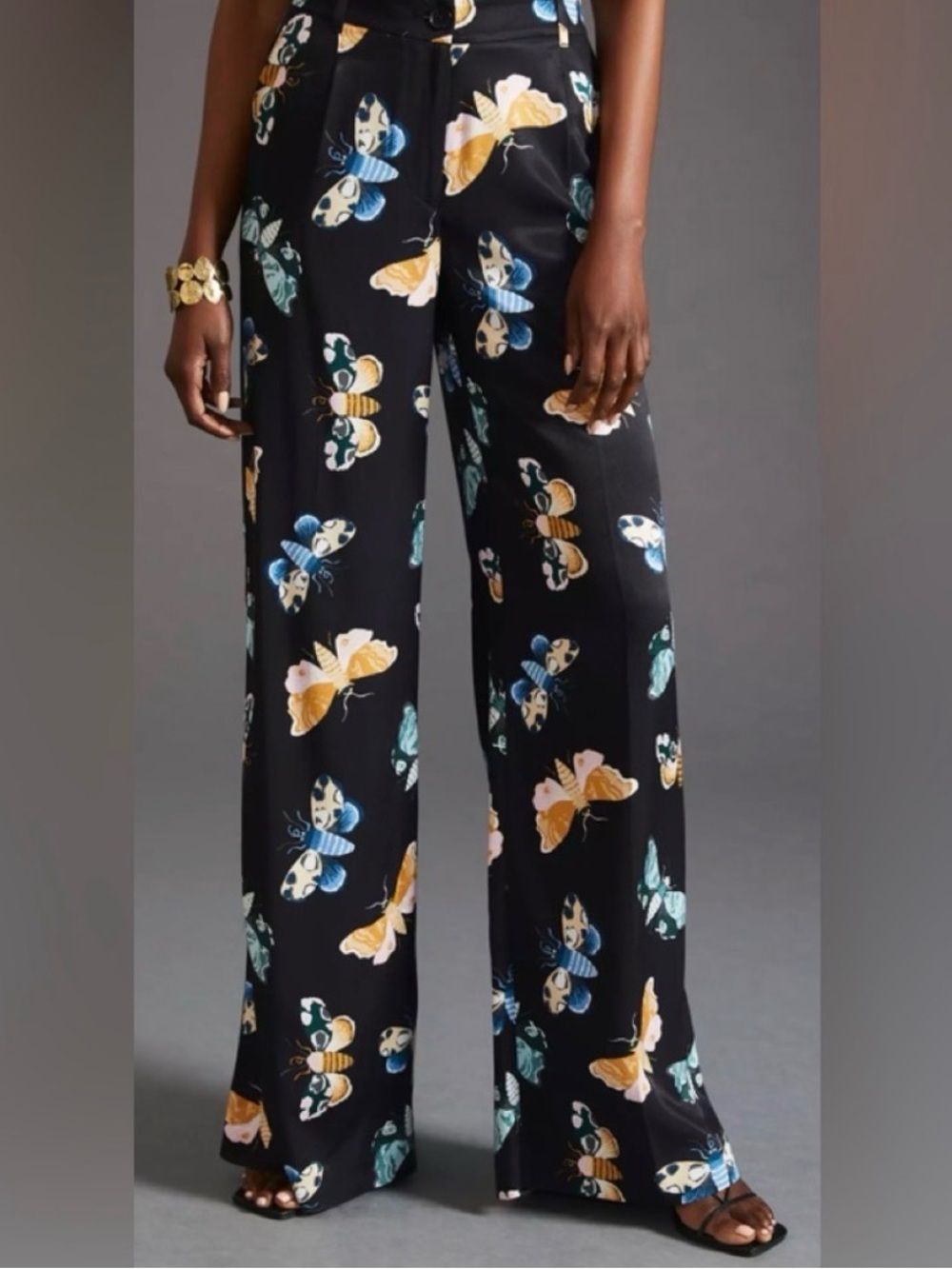 Anthropologie Maeve Pants Women Size 8 Sarah Gordon Butterfly Wide Leg Boho